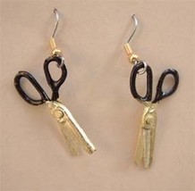 SCISSORS EARRINGS-Scrapbook Crafts Sewing Charm Funky Jewelry - £6.37 GBP