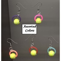 TENNIS BALL EARRINGS-Player Coach Game Bead Charm Jewelry-1-PR - $4.97