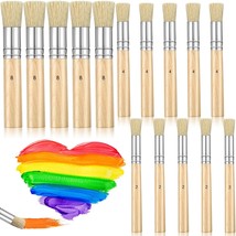 12 Pieces Wooden Stencil Brushes Natural Stencil Brushes Bristle Painting Brushe - £15.68 GBP
