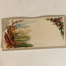 Flowery Calling Card With Old House In Back Victorian Trade Card  VTC1 - £3.88 GBP