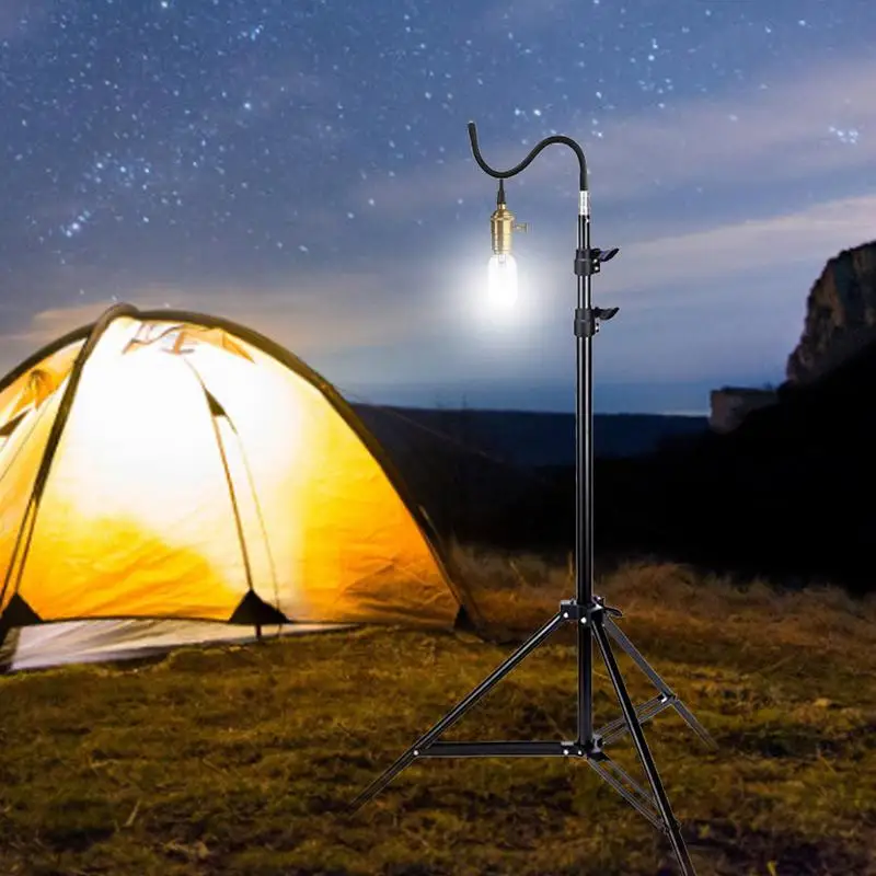 Metal Portable Foldable Tripod Outdoor Light Stand Telescoping Floor Mounted - £77.15 GBP