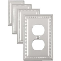 4-Pack Outlet Cover, Metal Wall Plates For Electrical Outlets, Decorativ... - £21.59 GBP