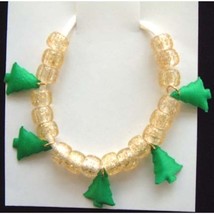 Christmas TREE NECKLACE w-Beads-Xmas Gift Holiday Jewelry-PUFFY - $93.17 MXN