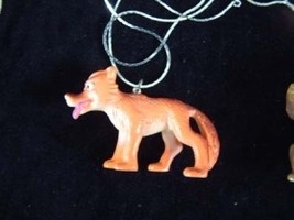 COYOTE HYENA WOLF NECKLACE-Huge Fun Toy Zoo Animal Charm Jewelry - $3.97