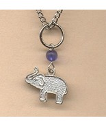 ELEPHANT PENDANT NECKLACE-Trunk Up Luck Lucky Charm Jewelry-SS - $94.46 MXN