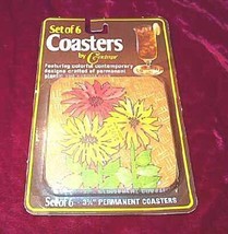 Vintage Set of 6 Conimar Coasters Natural Cork USA - £13.14 GBP