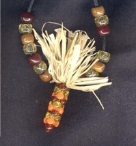 INDIAN CORN PENDANT NECKLACE-Thanksgiving Fall Harvest Jewelry - $6.97