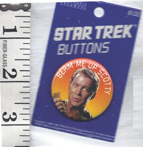 Star Trek Beam Me Up Scotty, Captain Kirk, Spock, Enterprise 1&quot; Pin Buttons - £12.57 GBP