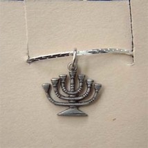 Menorah Kinara Pendant Necklace Cute Jewish Kwanza Charm Jewelry - $4.97