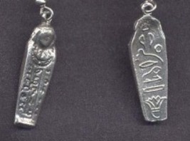 MUMMY PENDANT AMULET NECKLACE-Sarcophagus Egyptian Charm Jewelry - $6.97