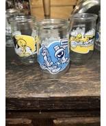 Set Of 3 Vintage 1994-95 Welch&#39;s Jelly Jar Glasses Looney Tunes - £12.41 GBP