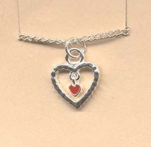 HEART PENDANT NECKLACE - Valentine&#39;s Day Charm Love Jewelry -I - £3.73 GBP