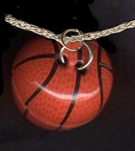 BASKETBALL PENDANT NECKLACE - Coach Referee Funky Team Jewelry - $3.97