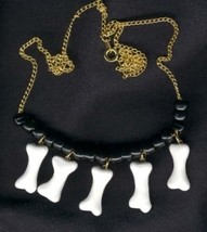 BONES NECKLACE AMULET-Halloween Gothic Witch Punk Pirate Jewelry - £8.76 GBP