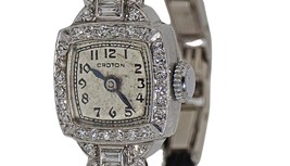 Vintage - Platinum (950) &amp; Natural Diamond - Croton Women&#39;s Watch - $950.40