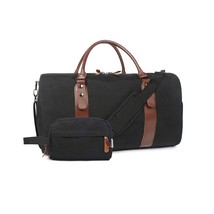 Oflamn 21 &quot;900D Weekender Bags Night Travel Leather Duffel Bag | Tote Bag With L - £98.31 GBP