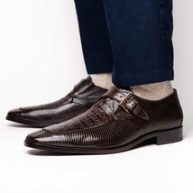 Genuine caiman crocodile and lizard Shoes Toluca Brown image 6