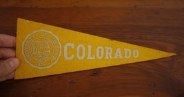 Vintage 1940s University of Colorado Yellow Gold Gray Felt Small Pennant... - $36.99