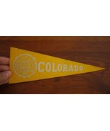Vintage 1940s University of Colorado Yellow Gold Gray Felt Small Pennant... - £29.02 GBP