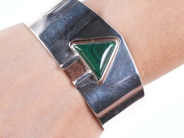 Vintage Sterling/Copper Malachite Cuff bracelet - £164.27 GBP