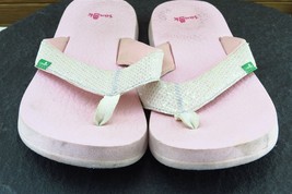 Sanuk Youth Girls Shoes Size 6-7 M Pink Flip Flop Fabric - $21.78