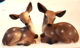 DEER Figurine LOT Collectible FAWNS Set Ceramic Bisque Porcelain 5&quot; Home... - $19.73
