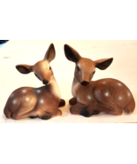 DEER Figurine LOT Collectible FAWNS Set Ceramic Bisque Porcelain 5&quot; Home... - $375.64 MXN