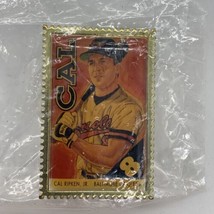 Vintage Cal Ripkin Jr Stamp Shaped Lapel Pin #8 Baltimore Orioles MLB Wi... - $11.30