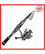 Bronze Warrior 24-Ton Carbon Telescopic Fishing Rod &amp; Reel Combo - Light... - $899.23 MXN