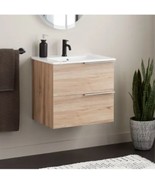 New Dessert Oak 24&quot; Varina Wall Mounted Single Vanity Set - with Warm Oa... - $649.95
