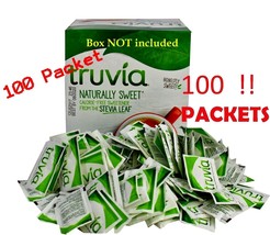 TRUVIA Calorie Free Naturally Sweetener From The Stevia Leaf 100 Packets - £8.32 GBP