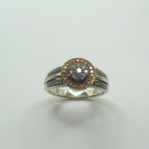 Vintage Signed 925 14k A Something Pave Diamond Ring Size 6 - £213.36 GBP