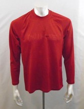 Nike Red Long Sleeve Athletic Crew Neck Spell Out Men&#39;s Polyester Shirt ... - $7.92