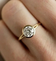 1.00 Ct Round Cut Moissanite Engagement Solitaire Ring Yellow Gold Plated - $138.59