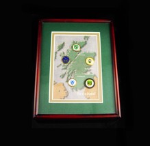 Vintage Scotland golf shadowbox frame - old style coin markers - Men&#39;s G... - £97.78 GBP