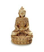 BUDDHA STATUE 5.5&quot; Meditating Buddhist Icon High Quality Off White Resin... - $403.60 MXN