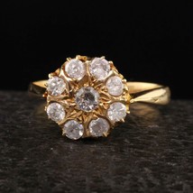 1.60CT Simulé Diamant Vintage Art Déco Mariage Bague Argent Plaqué or Jaune - $120.31