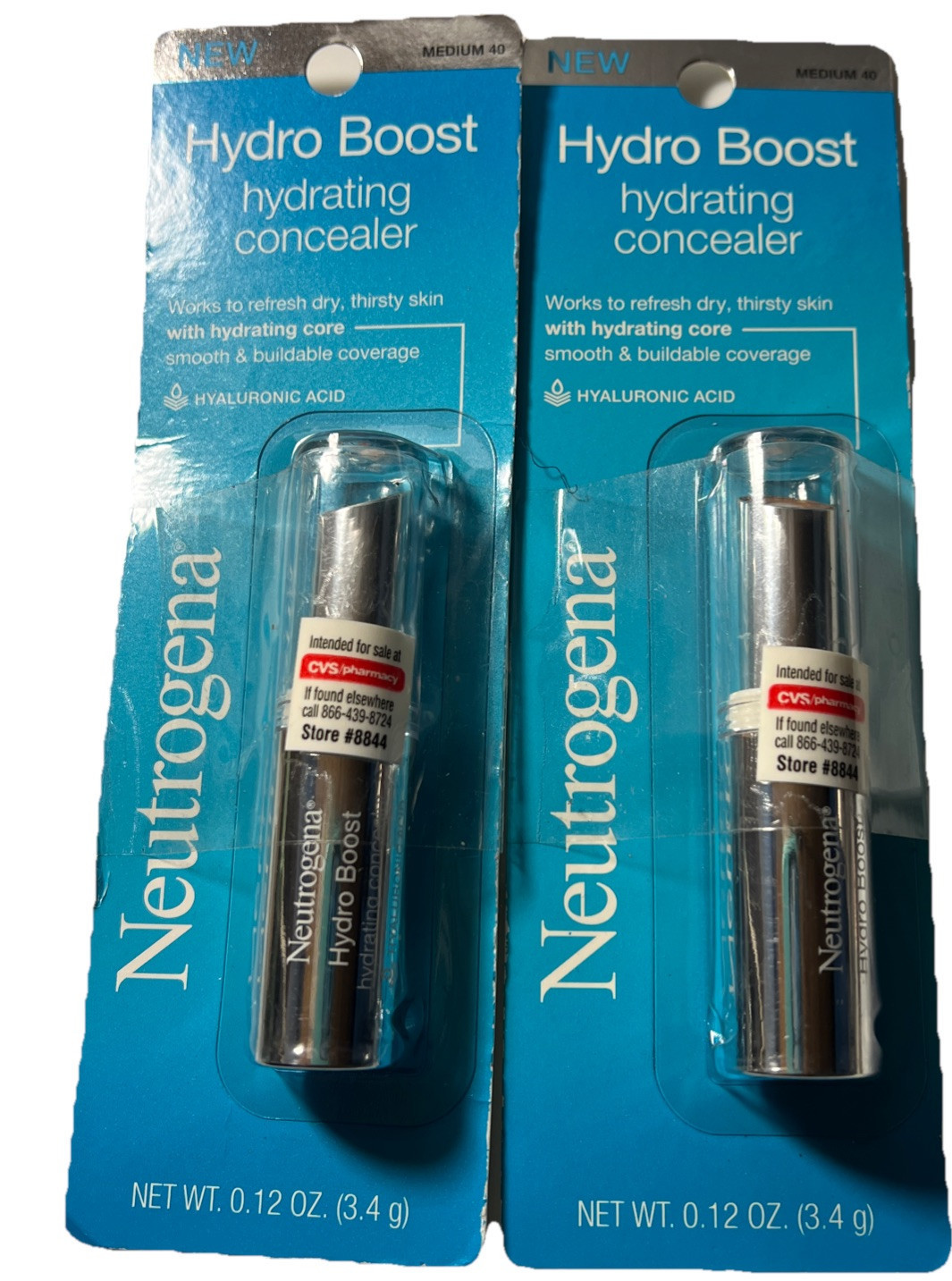 (PACK OF 2) Neutrogena Hydro Boost Hydrating Concealer #40 MEDIUM (New/S... - $24.52