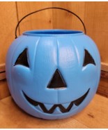 VTG Norfolk Blue Jack-O-Lantern Pumpkin Blow Mold Trick or Treat Bucket ... - $29.08