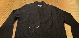 Calvin Klein Women&#39;s Cardigan Sweater Size Small Black CUTE Ladies Sequins - £9.46 GBP