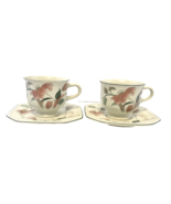 Silk Flowers Mikasa Continental F3003 Flat Cup and Saucer Set Pink Floral - $18.69