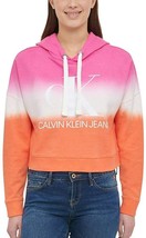 Calvin Klein Jeans Hoodie Sweatshirt Womens SZ L Logo Block Sherbert Com... - $13.99