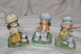 Homco 3 Boy &amp; Girl with Big Hats 1430 Home Interiors - £7.04 GBP