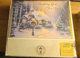 Thomas Kinkade Box of Christmas Cards Painter of Light 1993 New 18 Cards - £9.27 GBP