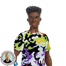Barbie Ken Fashionistas Doll #123 Camo Shirt Green Shorts &amp; Silver Sneakers - £9.84 GBP