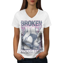 Wellcoda Girl Butt Dreams Sexy Womens V-Neck T-shirt, Time Graphic Design Tee - £16.02 GBP