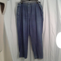 Woman Within 26W pull on Denim blue jeans Stretch Elastic Waist - $14.00