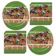 HOME &amp; HOOPLA Horse Racing Derby Paper Dinner Plates and Luncheon Napkins (Serve - £14.06 GBP