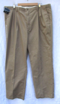 Haggar Comfort Waist Pleated Cotton Khaki Pants 43 to 44 x 31 NEW Vintage 1999 - £22.74 GBP