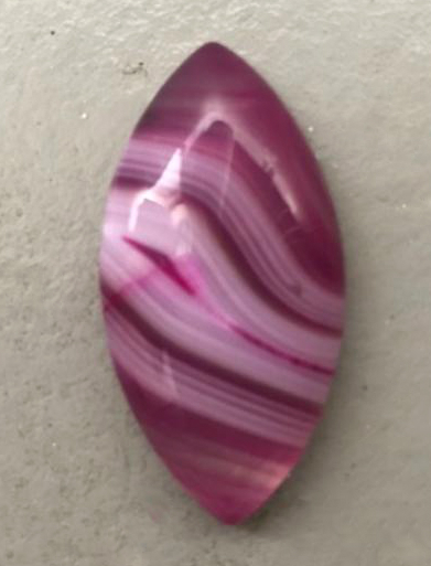 Rose Banded agate 40x20mm, 20x40mm stone cab cabochon Marquise pink stripe - $6.00